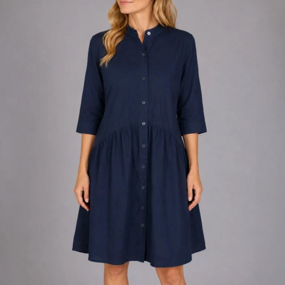 Tuckernuck Navy Cotton Royal Shirt Dress Size S